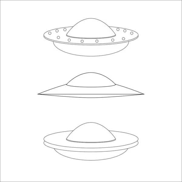 OVNI. Des aliens. Navire spatial OVNI — Image vectorielle