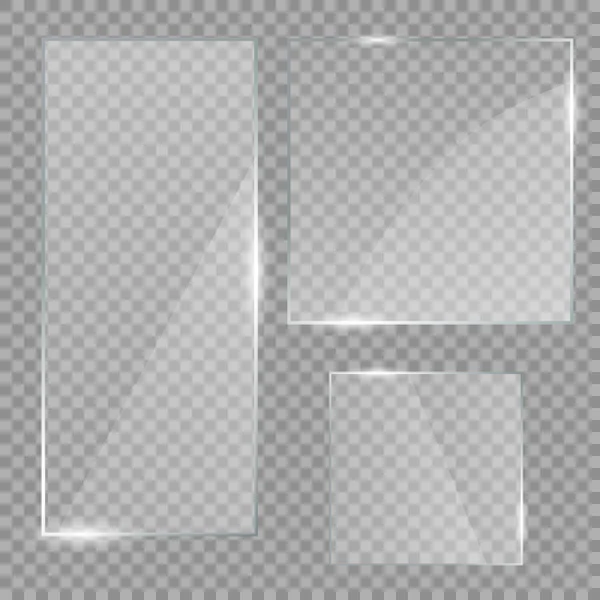 Banderas de vidrio vectorial — Archivo Imágenes Vectoriales