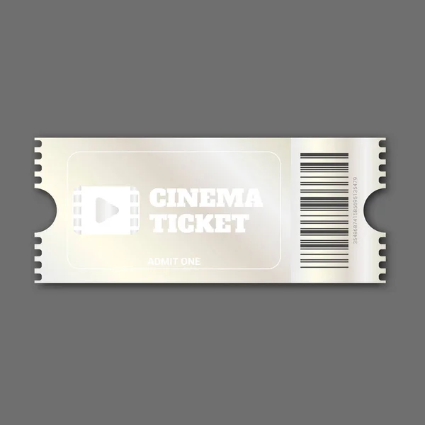 Biglietto cinema argento — Vettoriale Stock