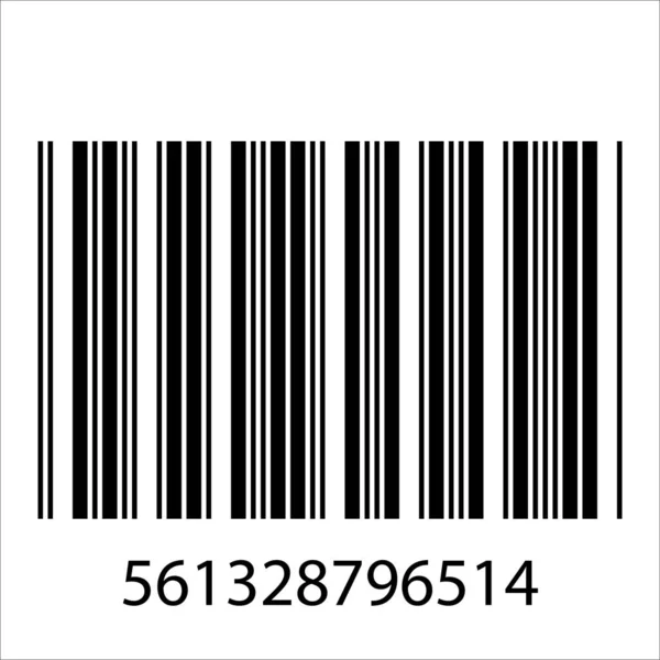 Ícone de código de barras e número . — Vetor de Stock