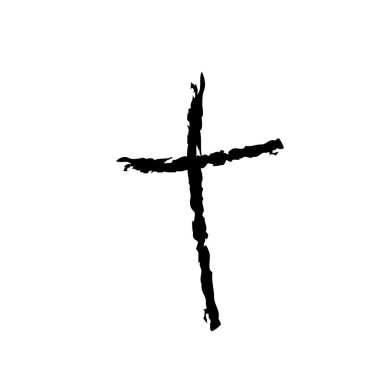 El çizilmiş hıristiyan haç 