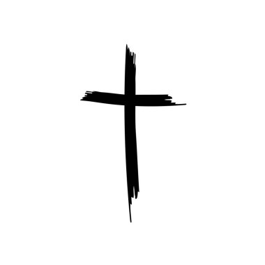 Hand drawn christian cross  clipart