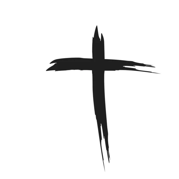 Croce cristiana disegnata a mano — Vettoriale Stock