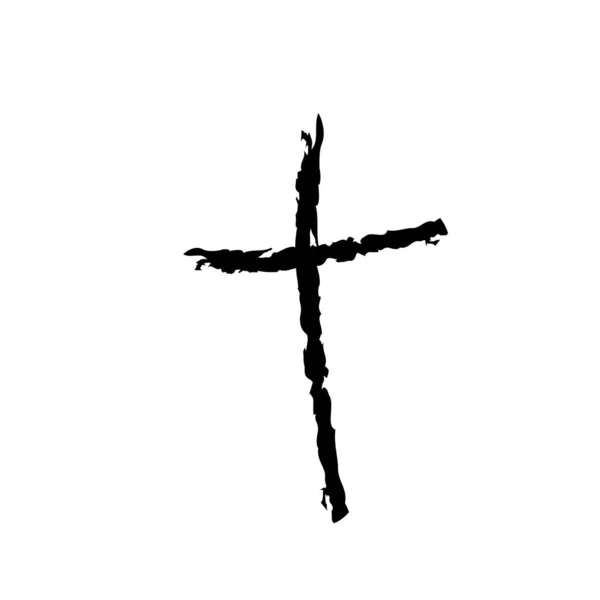 Handritat kristet kors — Stock vektor