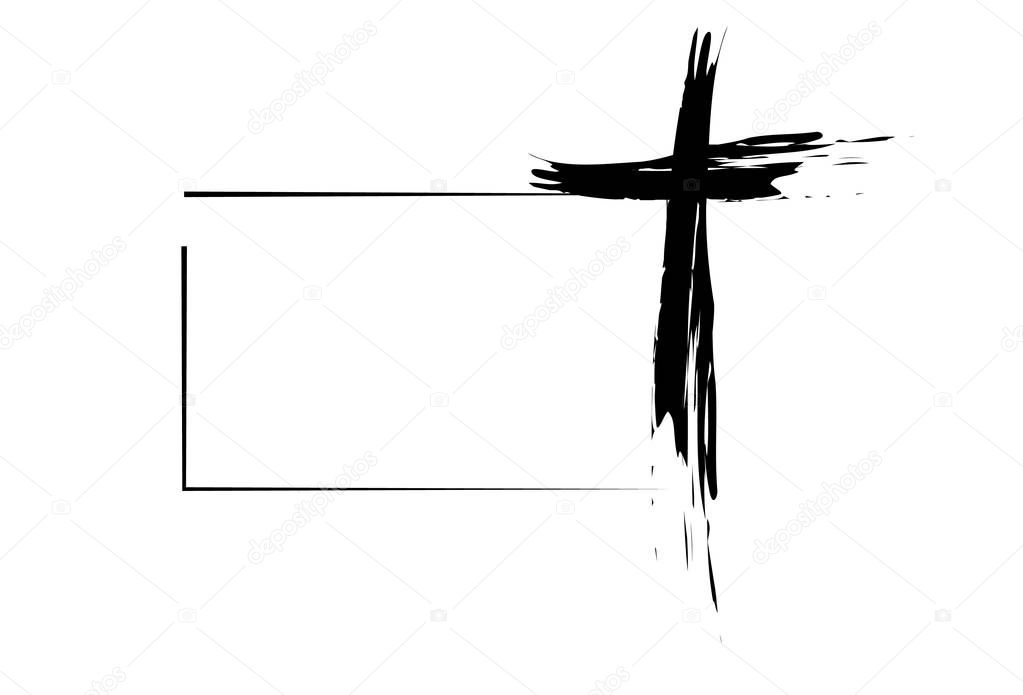 Hand drawn christian cross 