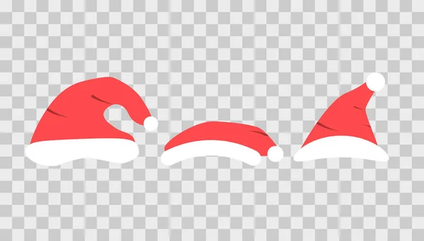 Conjunto de sombreros de Santa — Vector de stock