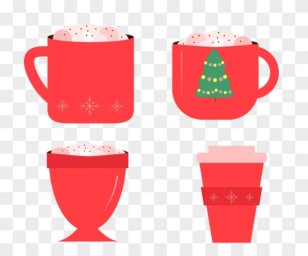 Tazas de café de Navidad . — Vector de stock