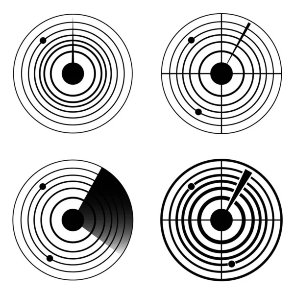 Radarsymbole. Sonargeräusch — Stockvektor