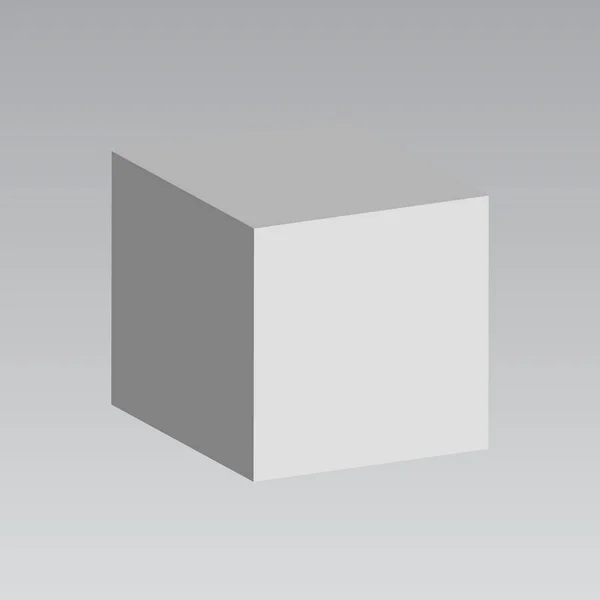 Cubo vettoriale. Bianco 3D — Vettoriale Stock