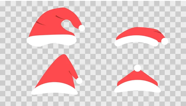 Conjunto de sombreros de Santa — Vector de stock
