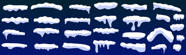 Gorras de nieve, bolas de nieve — Vector de stock