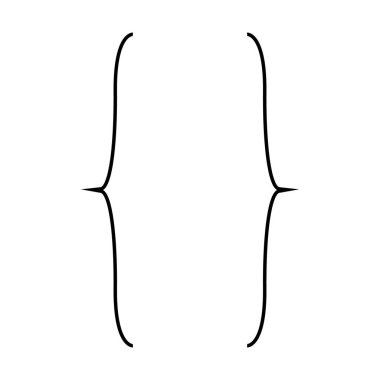 Köşeli ayraç simgesi. Web 