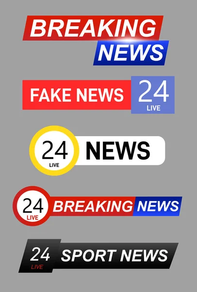 Uppsättning Tv nyheter barer. — Stock vektor