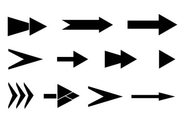 Siyah ok simgesi seti