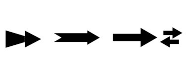 Siyah ok simgesi seti