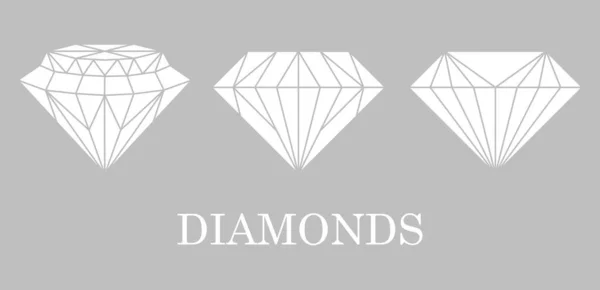 Diamantsmycken ikoner — Stock vektor