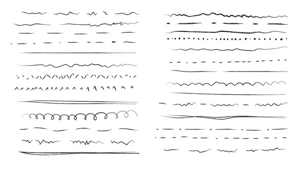 Čáry ručně kreslené sady — Stockový vektor