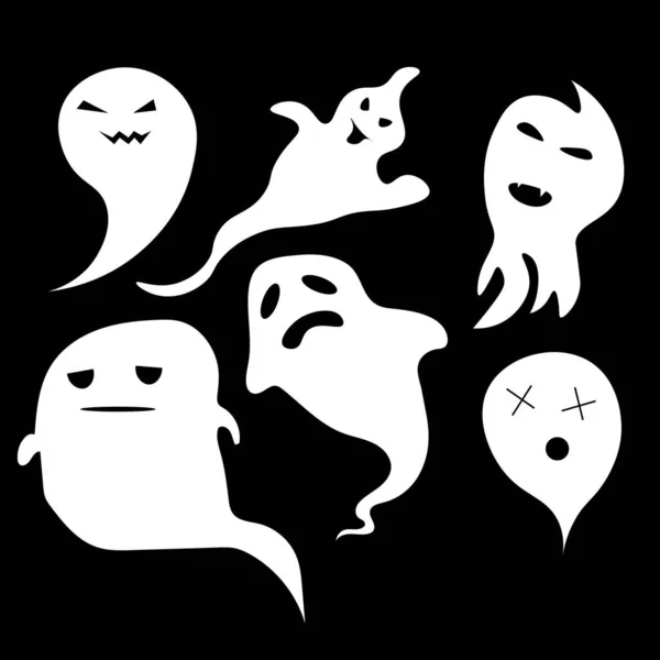 Fantasmas voadores de Halloween —  Vetores de Stock