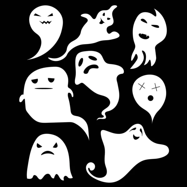 Fantasmas voadores de Halloween —  Vetores de Stock