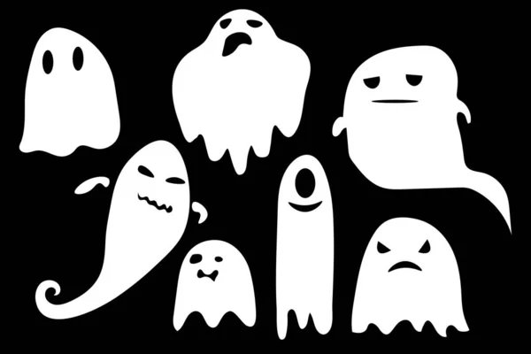 Fantasmas voadores de Halloween — Vetor de Stock