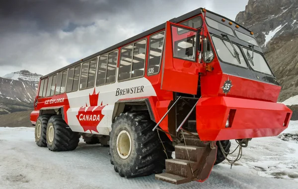 Columbia Icefield Alberta Canada Juni 2018 Massive Sechsrädrige Zweckfahrzeuge Die — Stockfoto