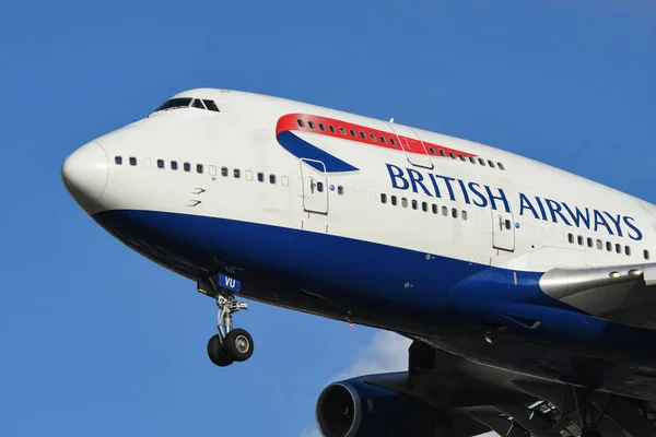 London England November 2018 Närbild Näsan British Airways Boeing 747 — Stockfoto