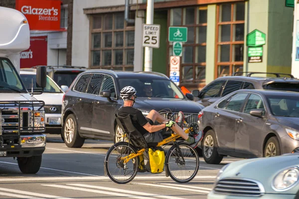 시애틀 워싱턴주 2018 시애틀 타운에서 거리에 자전거에 사이클 — 스톡 사진