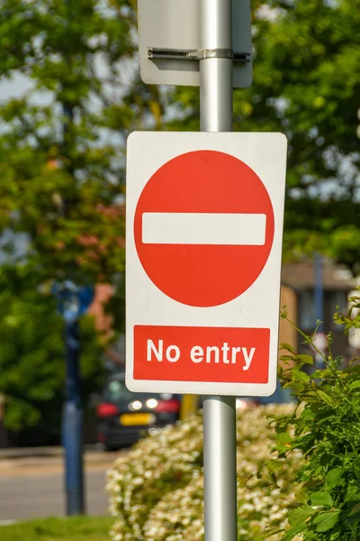 Londres Angleterre Mai 2018 Panneau Entry Pour Empêcher Automobiliste Utiliser — Photo