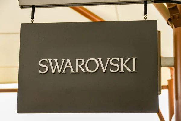 Seattle Usa Juni 2018 Nahaufnahme Eines Schildes Vor Dem Swarovski — Stockfoto