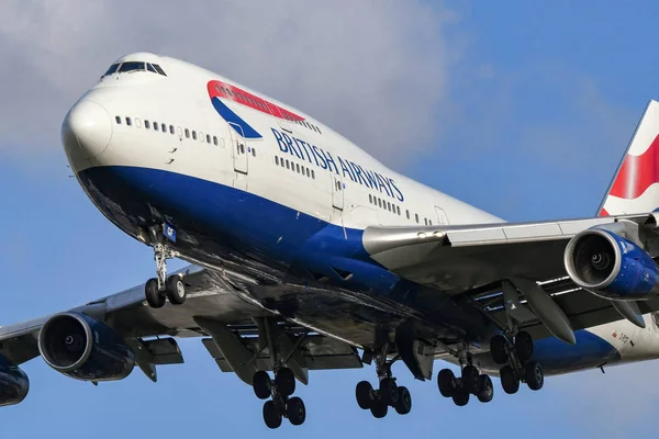 Λονδίνο Αγγλία Νοεμβρίου 2018 British Airways Boeing 747 Jumbo Jet — Φωτογραφία Αρχείου