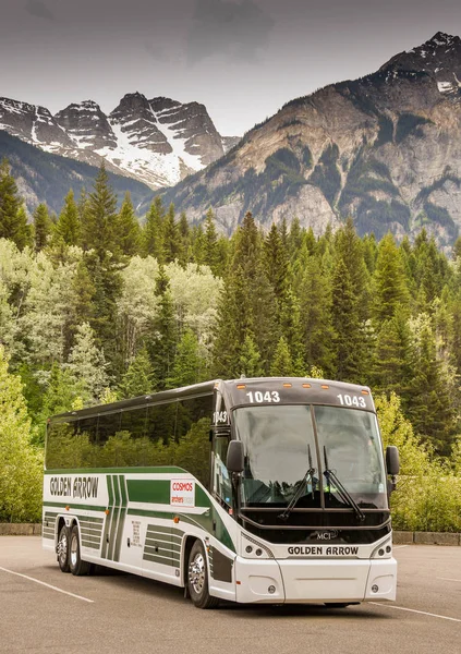 Monte Robson Columbia Británica Canadá Junio 2018 Autobús Turístico Estacionado — Foto de Stock