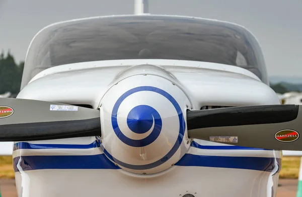 Fairford England Julho 2018 Vista Perto Hélice Uma Aeronave Asa — Fotografia de Stock