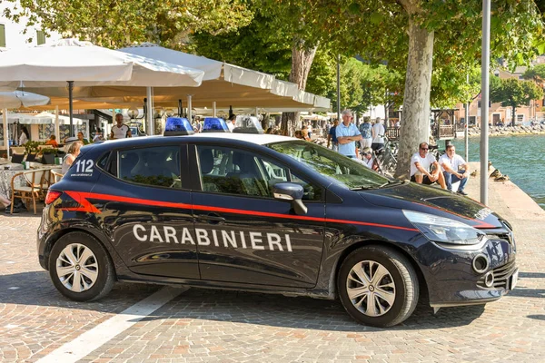 Lake Garda Italy September 2018 Police Patrol Car Parked Waterfront — Stock Photo, Image
