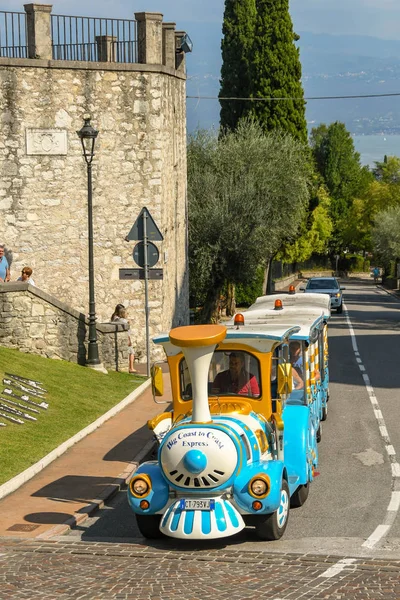 Gardone Riviera Italy September 2018 Small Tourist Land Train Shape — Stock Photo, Image