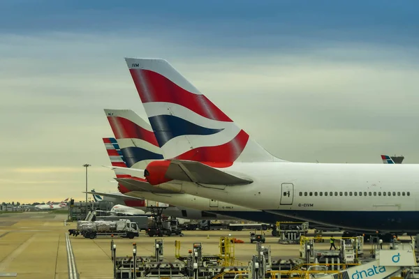 London Heathrow Airport Engeland Juni 2018 Staart Vinnen Van British — Stockfoto