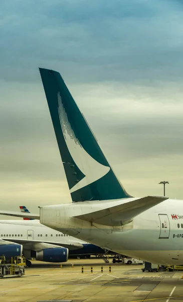 Лондон Англия Июнь 2018 Хвостовой Плавник Cathay Pacific Boeing 777 — стоковое фото