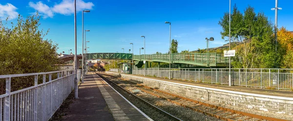 Mountain Ash Wales October 2018 Panoramic View Railway Station Valleys — Stock Photo, Image