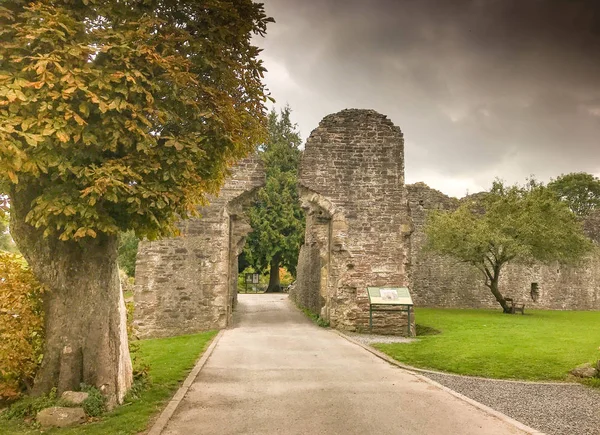 Abergavenny Wales Oktober 2018 Ruïnes Van Het Poortgebouw Gronden Van — Stockfoto