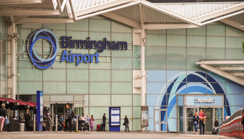 Exterior view of the terminal building at Birmingham International Airport, England, UK