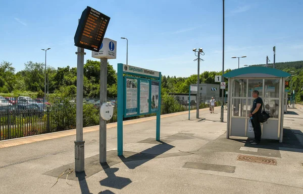 Bahnsteig Abercynon Süden Der Wales Täler — Stockfoto