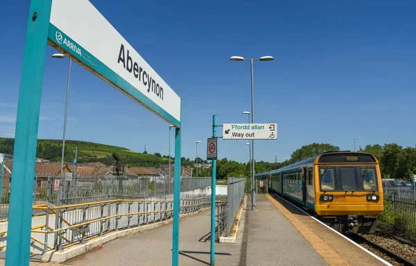 Railway Station Platform Abercynon Dél Wales Valleys — Stock Fotó