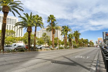 Las Vegas, Nevada, ABD - Şubat 2019: Las Vegas Boulevard, ayrıca Las Vegas soymak gibi biliyorum kuzey tarafındaki araç yok.