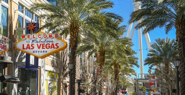 Las Vegas Nevada Febrero 2019 Réplica Del Famoso Cartel Bienvenido — Foto de Stock