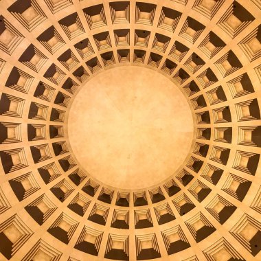 Las Vegas, Nevada, ABD - Şubat 2019: Roma temalı desen Caesars Palace Hotel Las Vegas Bulvarı'nda tavanda.