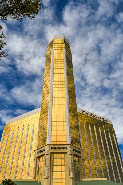 Las Vegas Usa Februari 2019 Exteriör Vidvinkel Mandalay Bay Hotel — Stockfoto