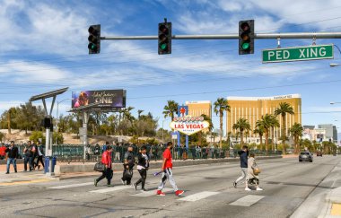 Las Vegas, Nv, Amerika Birleşik Devletleri - Şubat 2019: insanlar onların resmi ünlü 