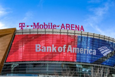 Las Vegas, Nv, Amerika Birleşik Devletleri - Şubat 2019: T Mobile kapalı arena Las Vegas dış görünümü.
