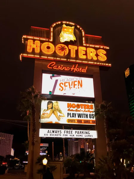 Las Vegas Usa February 2019 Skilt Utenfor Hooters Hotel Las – stockfoto