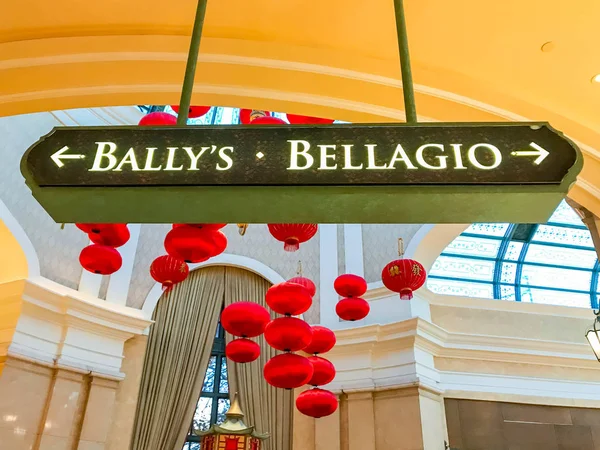 Las Vegas Usa Februar 2019 Schild Einkaufszentrum Bellagio Hotel Auf — Stockfoto