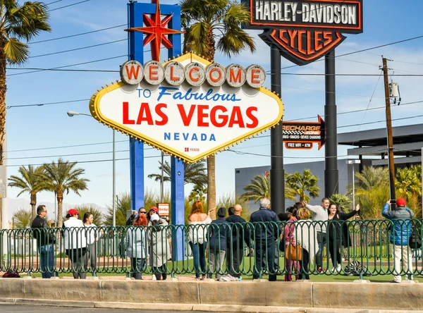 Las Vegas Febrero 2019 Gente Haciendo Cola Para Hacerse Una — Foto de Stock